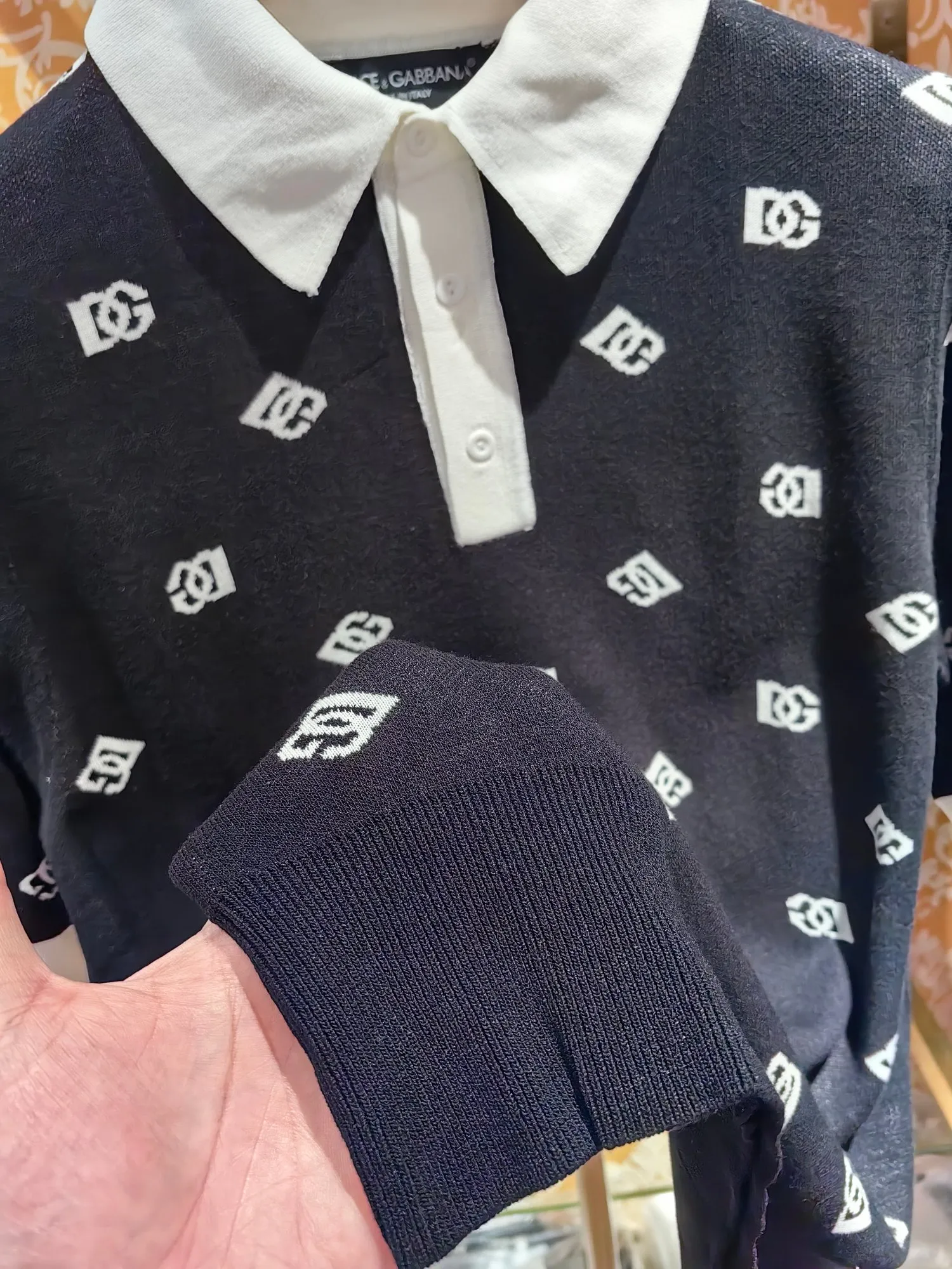 𝘿𝙊𝙇𝘾𝙀 & 𝙂𝘼𝘽𝘽𝘼𝙉𝘼 2025/ss New Arrival polo DG 14 Breathable Black Sizes 46 48 50 52